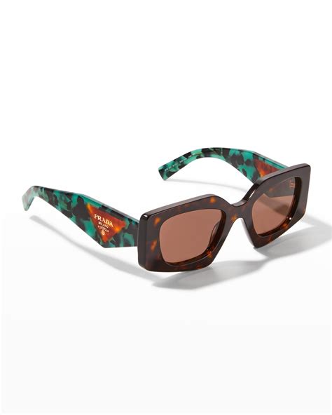 prada 58mm rectangular sunglasses|Prada rectangle acetate sunglasses.